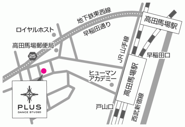 PLUS DANCE STUDIOの地図